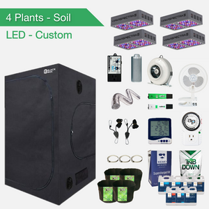 Kits de culture complets pour sol LED pour 4 plantes