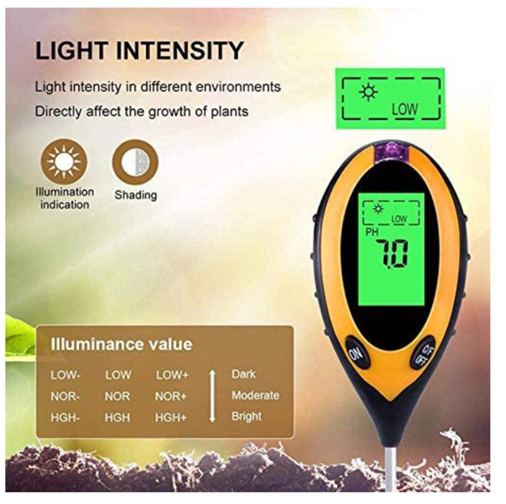 ECO Farm 4-en-1 testeur de pH du sol capteur d'humidité du sol écran L 