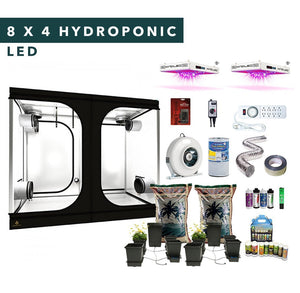 Ensembles de tente de culture d'intérieur complets hydroponiques à LED de 8 'X 4' pour 8 plantes