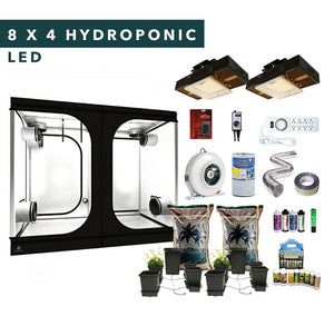 Ensembles de tente de culture d'intérieur complets hydroponiques à LED de 8 'X 4' pour 8 plantes