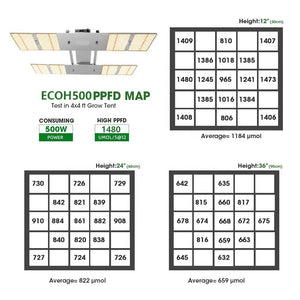 ECO Farm 330W / 500W / 630W ECOH Plaque quantique/Lampe de plantes avec des puces Samsung 301H et LH351H et des LED commerciales de pilote Meanwell