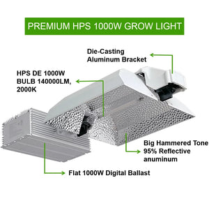 Eco Farm Outillage de Lampe de Culture HPS 1000W Haute Efficacité-Super G-Star Pro