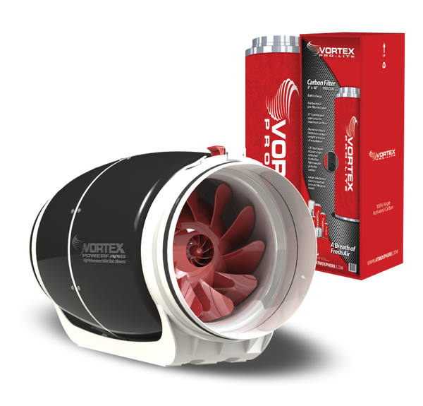 Ventilateur en ligne 8 "Vortex S-800 711 CFM + filtre à charbon Pro-Lite