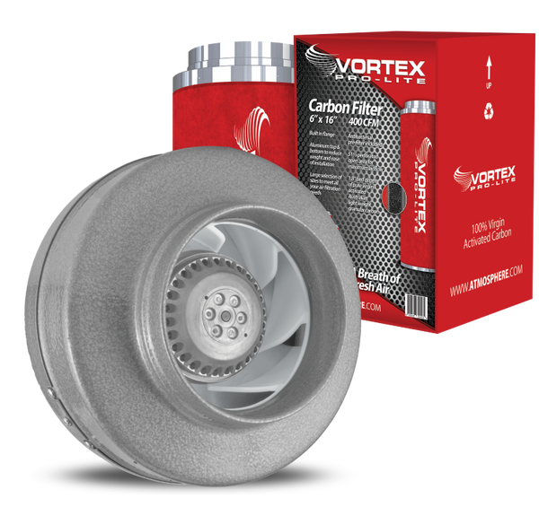 Vortex VTX600L 293 CFM Ventilateur en ligne de 6 "et filtre à charbon